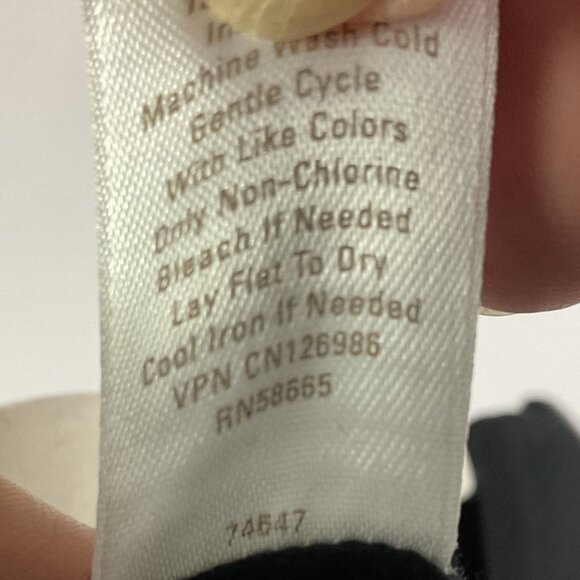 Caslon black V-neck puff sleeve sweater/top, tunic length, size large - Picture 8 of 8